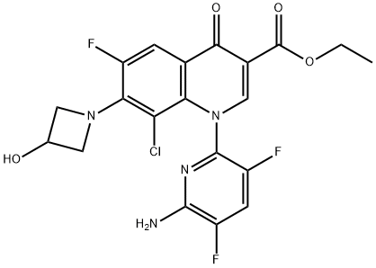1-(6-Amino-3,5-difluoro-2-pyridinyl)-8-chloro-6-fluoro-1,4-dihydro-7-(3-hydroxy-1-azetidinyl)-4-oxo-3- quinolinecarboxylic ອາຊິດ ethyl ester