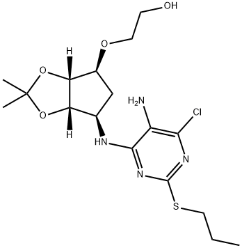 2-(((3aR,4S,6R,6aS)-6-((5-amino-6-chloro-2-(propylthio)pyrimidin-4-yl)amino)-2,2-dimethyltetrahydro-3aH-cyclopenta[ d][1,3]dioxol-4-yl)oxy)ເອທານອນ