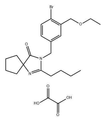 3-(4-bromo-3-(ethoxymethyl)benzyl)-2-butyl-1,3-diazaspiro[4.4]ບໍ່ແມ່ນ 1-en-4-one, ethanedioate (1:2)