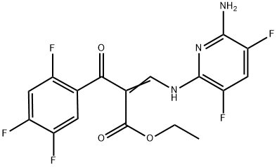ອາຊິດ benzenepropanoic, α-[[(6-amino-3,5-difluoro-2-pyridinyl)amino]methylene]-2,4,5-trifluoro-β-oxo-, ethyl ester