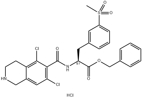 L-phenylalanine, N-[(5,7-dichloro-1,2,3,4-tetrahydro-6-isoquinolinyl)carbonyl]-3-(methylsulfonyl)-, phenylmethyl ester, hydrochloride (1:1)