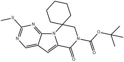 Spiro[cyclohexane-1,9'(6'H)-pyrazino[1',2':1,5]pyrrolo[2,3-d]pyrimidine]-7'(8'H)-ອາຊິດ carboxylic, 2' -(methylthio)-6'-oxo-, 1,1-dimethylethyl ester